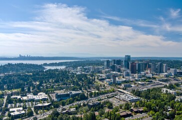 Fototapeta na wymiar Aerial view of Bellevue, Washington