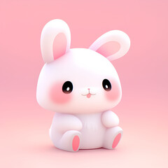 Cute little bunny with a funny expression
