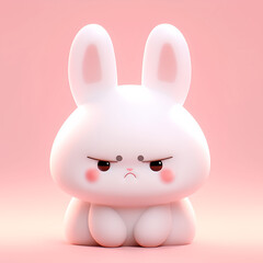 Obraz premium Cute little angry bunny with a funny expression