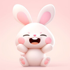 Obraz premium Cute little bunny with a funny expression