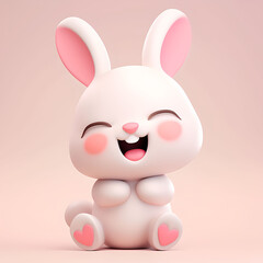 Fototapeta premium Cute little bunny with a funny expression