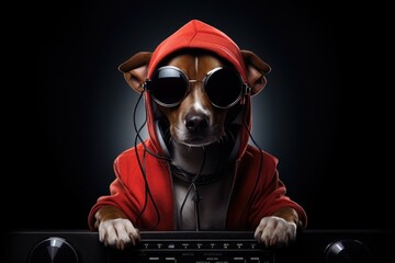 Dog dj music background