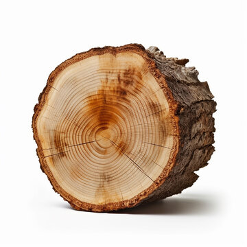 Cut down a tree isolated on a white background.