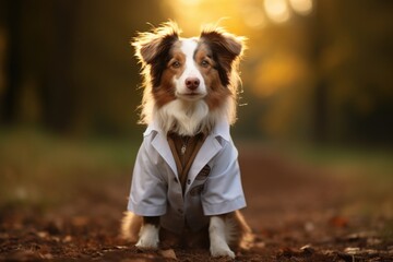 Cute dog wearing like doctor