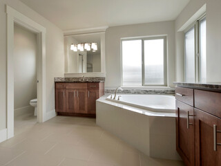 Modern residential bathroom interior