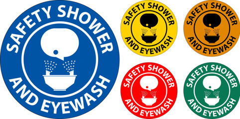 Floor Sign Safety Shower And Eyewash