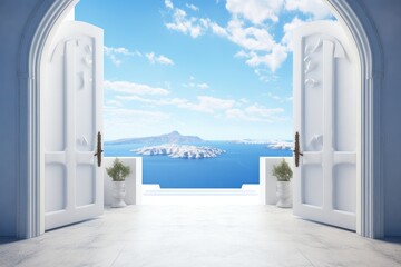 white door in island