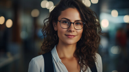 Obraz premium Photo of a young attractive Busiensswomen