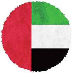 アラブ首長国連邦　国旗　水彩　円　アイコン