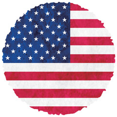 アメリカ合衆国　国旗　水彩　円　アイコン