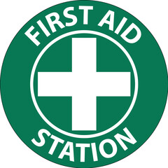 Floor Sign, First Aid Station