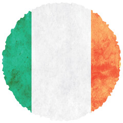 アイルランド　国旗　水彩　円　アイコン