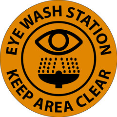 Floor Sign Eye Wash Station - Keep Area Clear