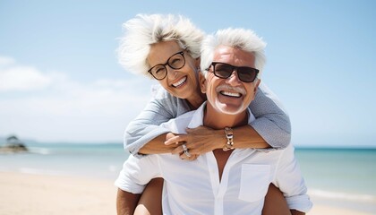 an old couple on the beach