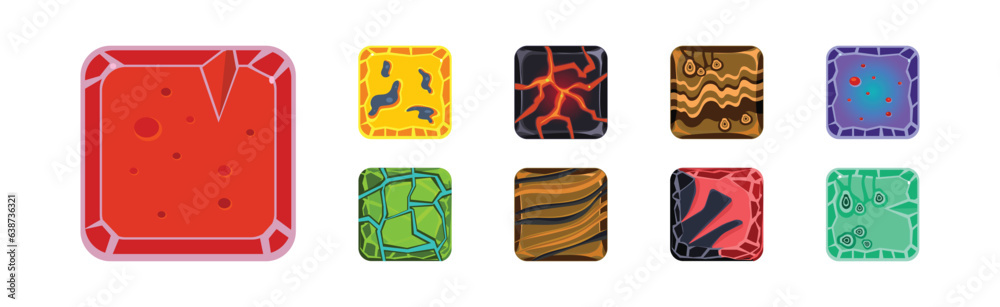Poster square frame or button icon for app design vector set
