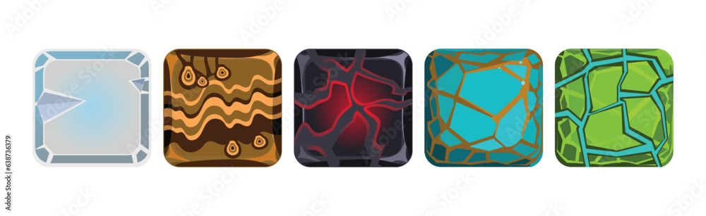 Poster square frame or button icon for app design vector set