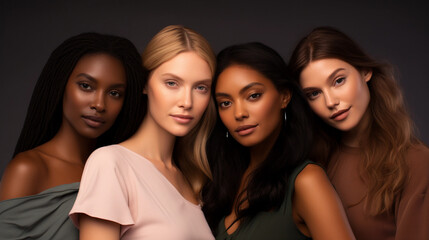 Obraz premium Photo of young attractive diverse women