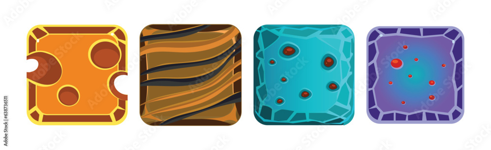 Poster square frame or button icon for app design vector set