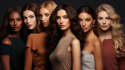 Obraz premium Photo of young attractive diverse women