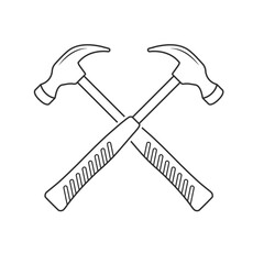 Hammer Outline Vector, Hammer Icon, Hammer illustration, Carpenter Vector, Mechanic silhouette, Mechanic Tools, Carpenter tools, Worker elements, Labor equipment, Labor Day, Worker day