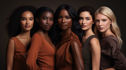 Fototapeta premium Photo of young attractive diverse women