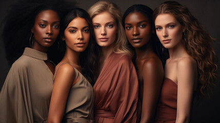 Obraz premium Photo of young attractive diverse women