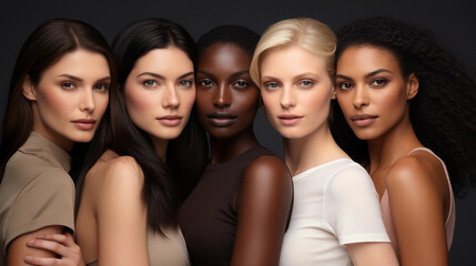 Obraz premium Photo of young attractive diverse women