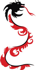 red dragon with black colour 