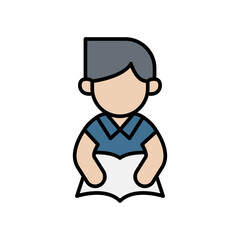 Boy reading icon