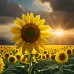 Obraz premium sunflower on the field generative AI tools