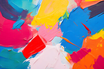 Multicolor abstract strokes with oil paint