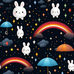Cute Bunnies Seamless Pattern background