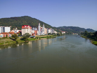 Fototapeta na wymiar Town Zvornik by Drina river in Bosnia and Herzegovina