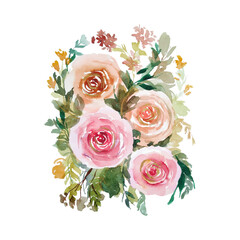 watercolor flower bouquet clipart