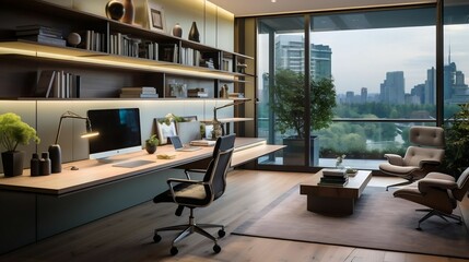 Sleek and efficient workspace in a contemporary office
