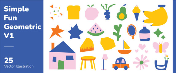 Obraz premium Simple Fun Geometric Kids Graphic 1