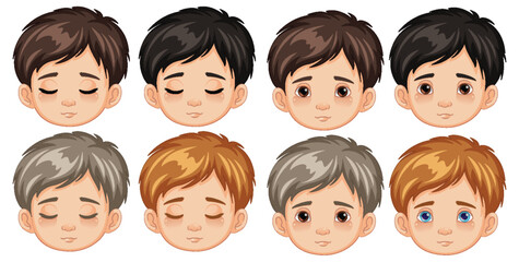 Set of Boys with Neutral Face Expressions