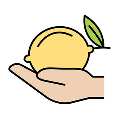 Lemon on hand icon