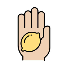 Lemon in hand icon