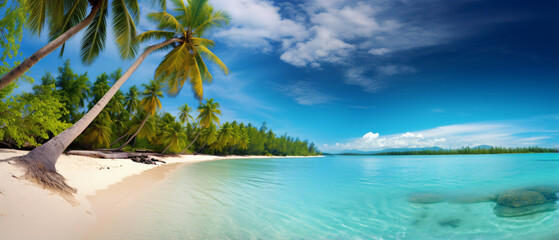 Fototapeta na wymiar Tropical sandy beach summer holidays turquoise sea