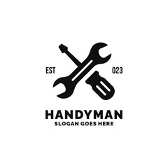 Handyman logo design vector illustration