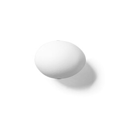 Close up view white egg isolated on white.