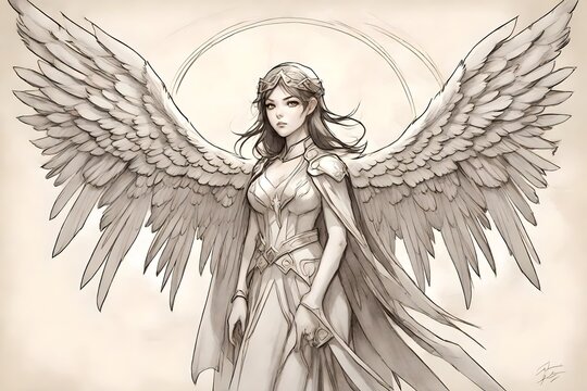angel with wings generated by AI technology