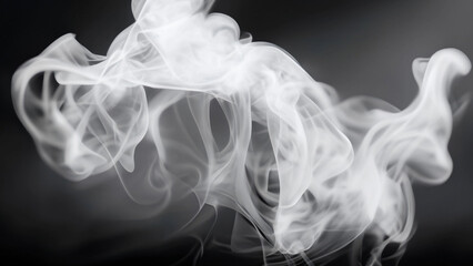 White smoke on black background. AI generated image