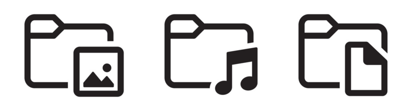 Audio file icon. Music folder icon, vector illustration
