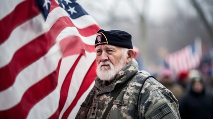 Portrait senior male war veteran