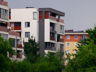 Fototapeta na wymiar Modern housing in a multi-storey building