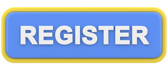 Register button. 3D button. 3D illustration.
