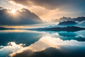 Fototapeta premium sunrise over the cloud