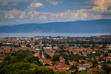 Fototapeta na wymiar View from Ohrid, North Macedonia